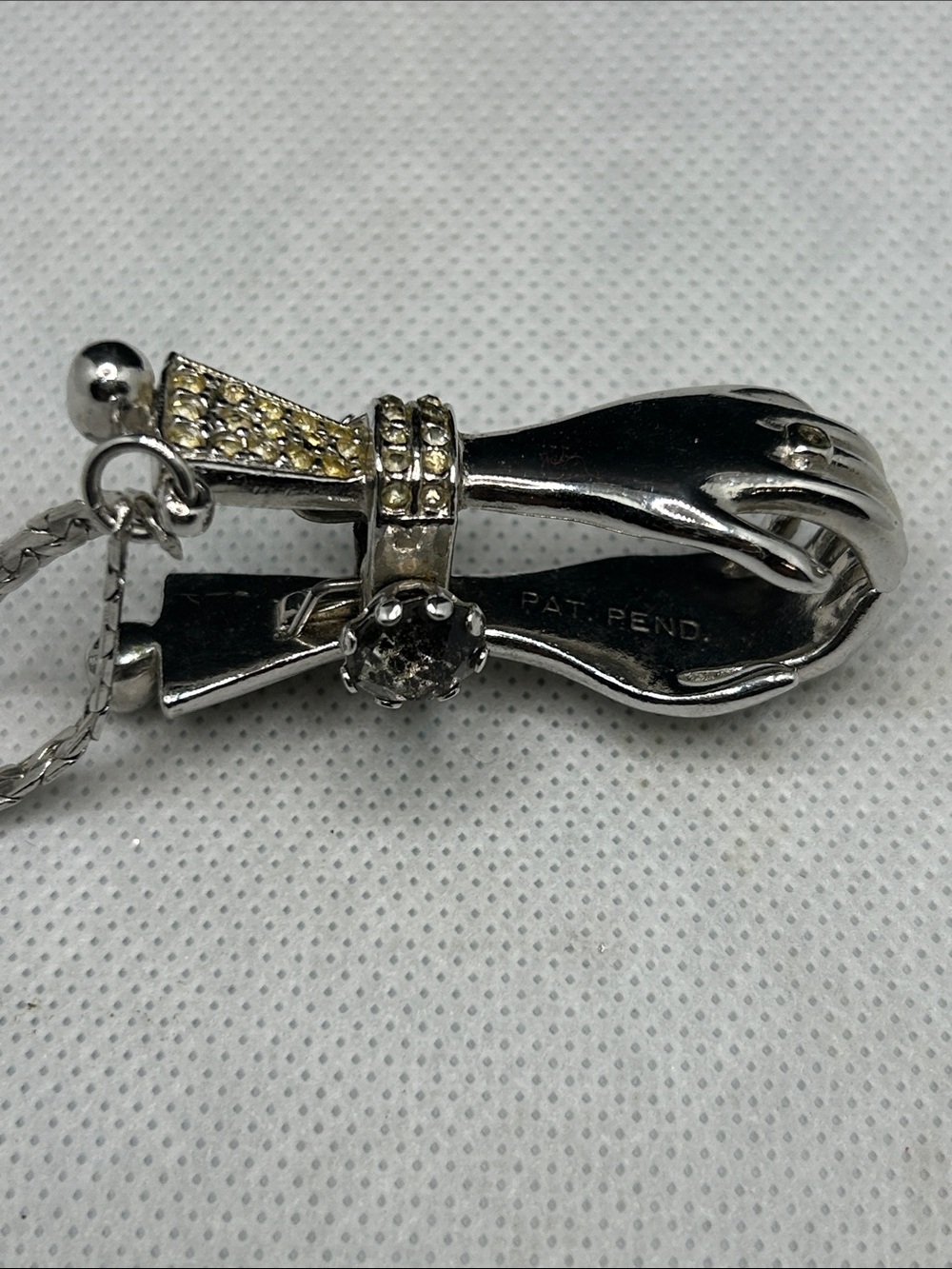 Silver-Tone Vintage Glove Clip